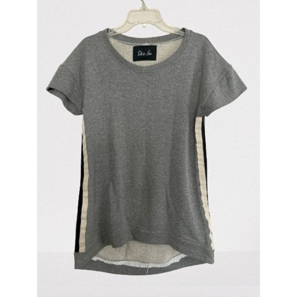 ODI et AMO Sweatshirt Gray Crewneck High Low Sweater Size Small
